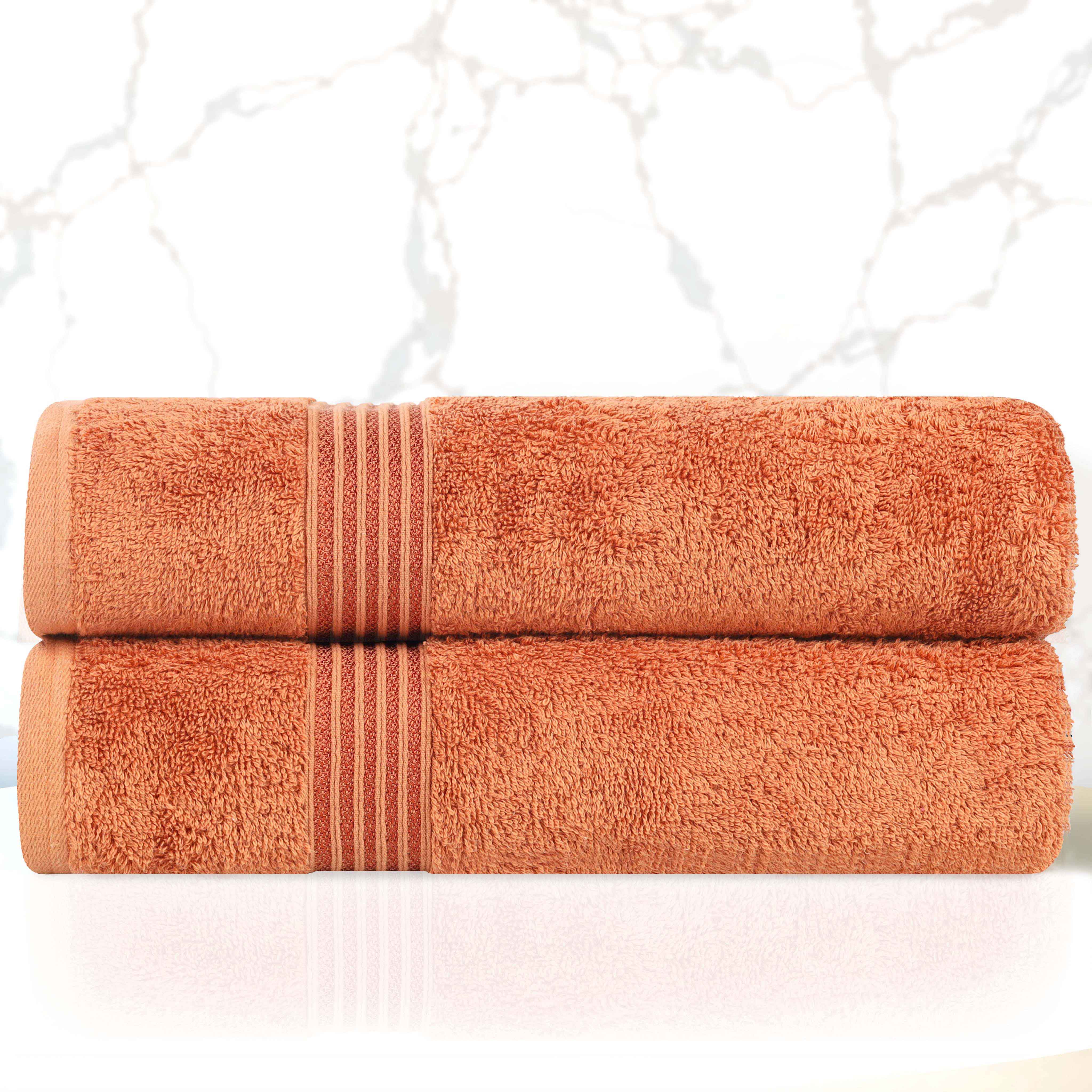 Premium Egyptian Cotton Bath Towels Set of 2 - Ultra Soft & Highly Absorbent - Luxury Bath & Spa, Beach, Gym Essentials for Home & Travel