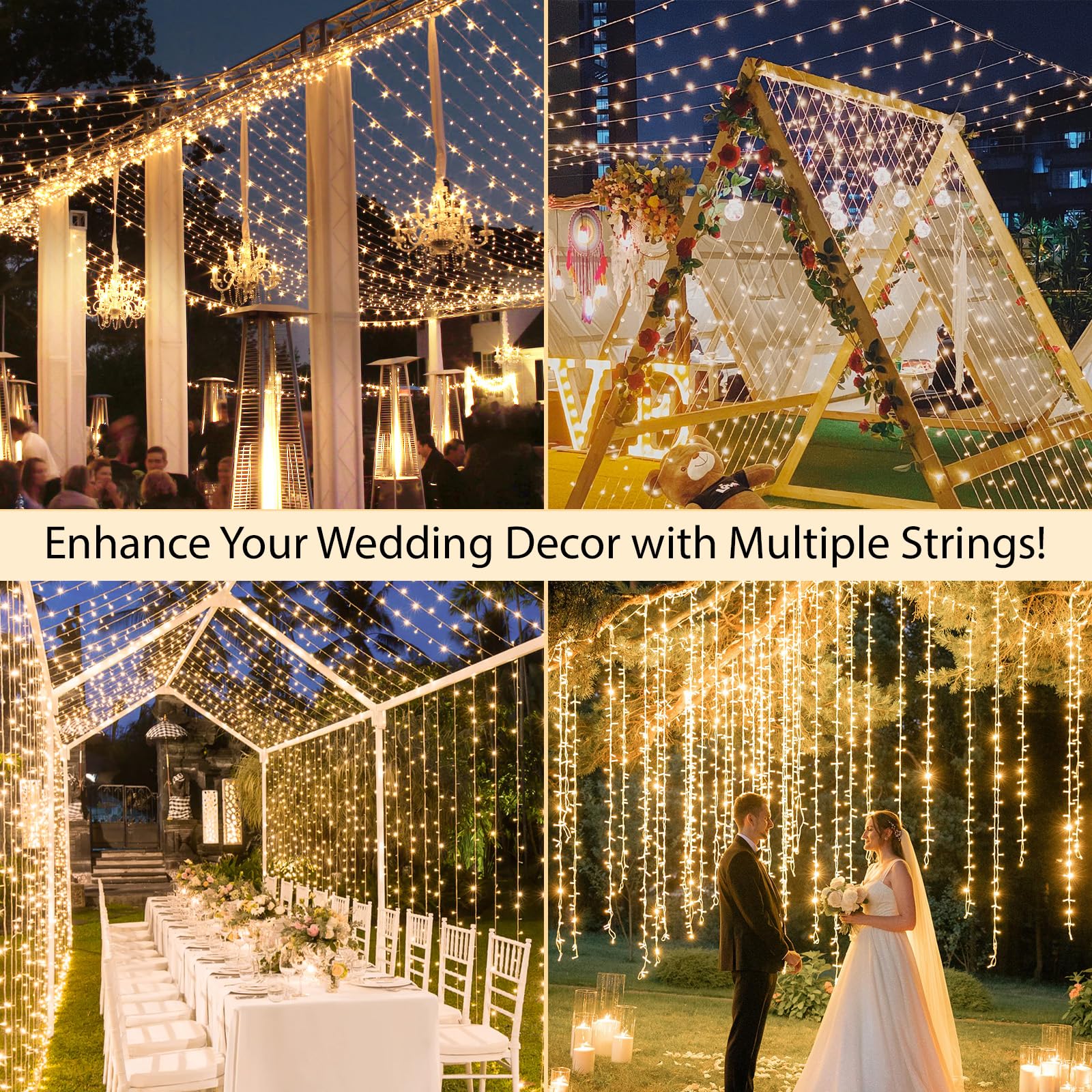 33FT 100 LED Warm White Fairy String Lights with Remote & Timer - Indoor/Outdoor Christmas Decor for Bedroom, Tree, Patio, Garden Party | Perfect for Holiday, Wedding, and Spring Decoration