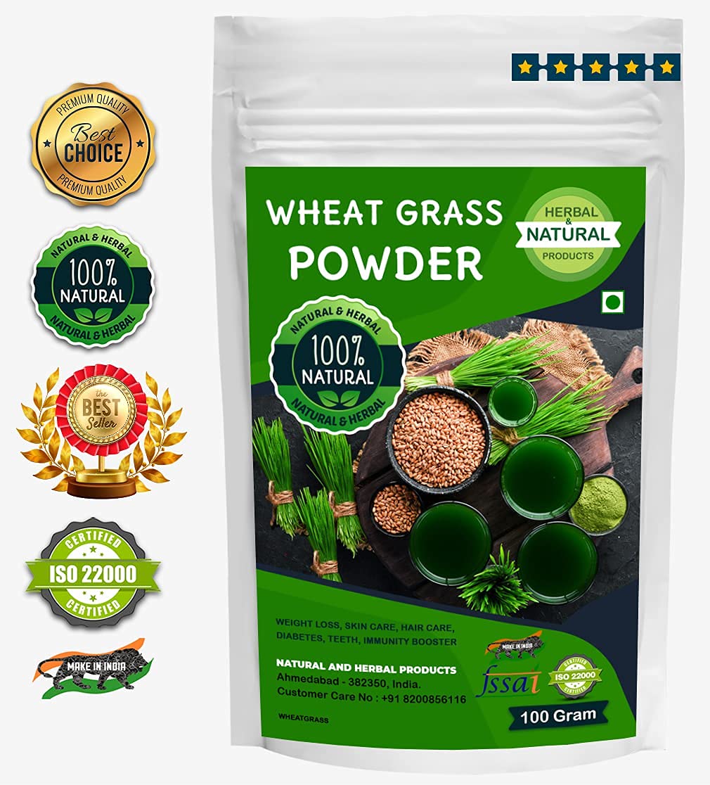 Organic Wheatgrass Powder for Weight Loss, Skin & Hair Care - 100g | Detox, Glowing Skin Mask, Immunity Booster | Smoothies, Juices & Wellness Drinks