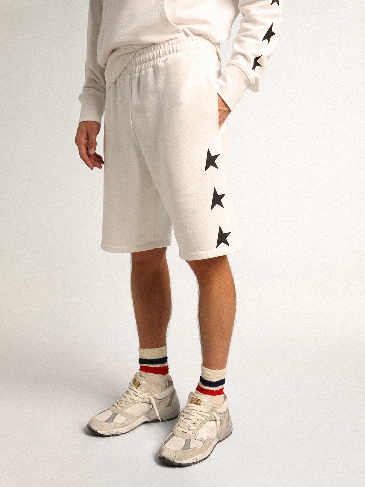 DIEGO STAR Men's White Shorts - Comfortable Casual Summer Shorts for Outdoor Activities, Beach, and Gym Workouts