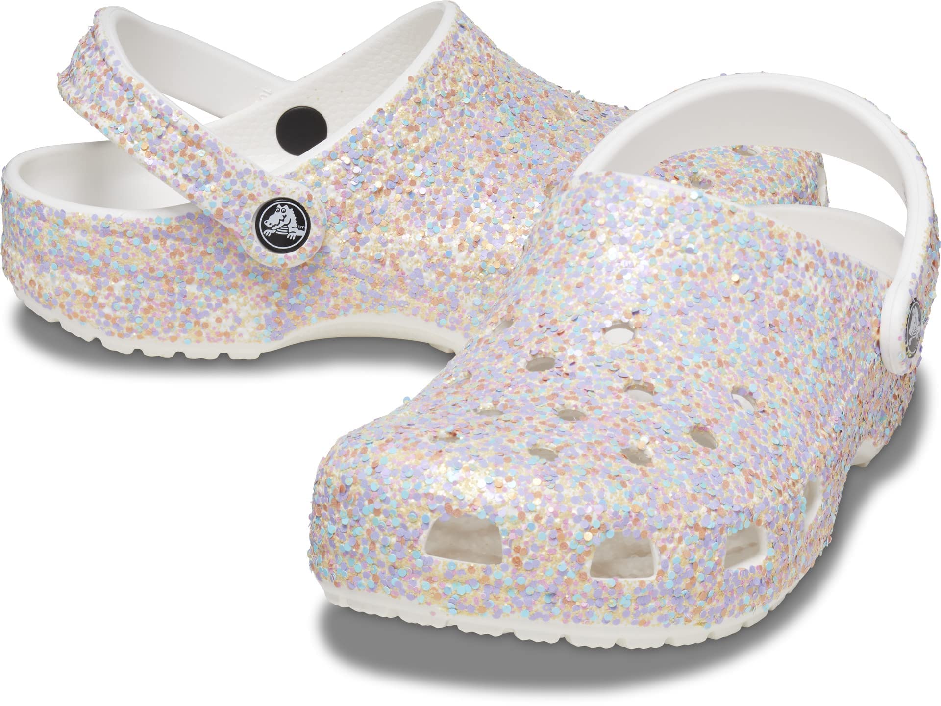 Crocs Unisex Adult Classic Glitter Clog | Comfortable Slip-On Shoes for Men & Women | Perfect for Casual Wear, Beach, Pool & Indoor Use