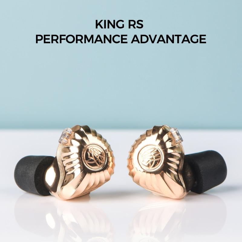 TFZ KING RS HIFI IEM Earphones - Hybrid 4 Driver Unit with Gold Diaphragm for Audiophiles | Perfect for Studio Monitoring, Gaming & Music Listening