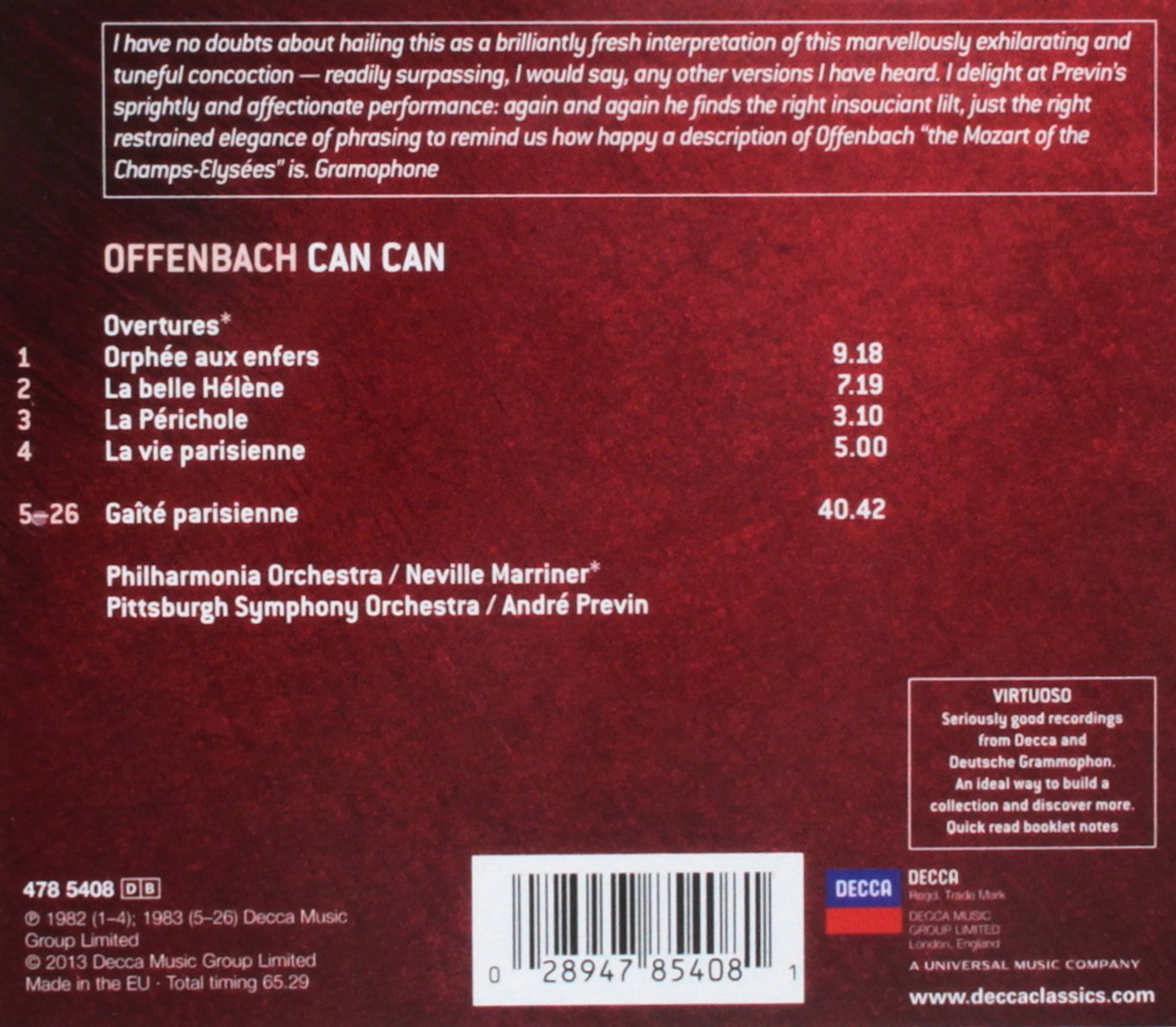 Offenbach: Overture & Gaîté Parisienne - Classic Can Can Music for Ballet Performances, Parisian Themed Events & Romantic Dinners