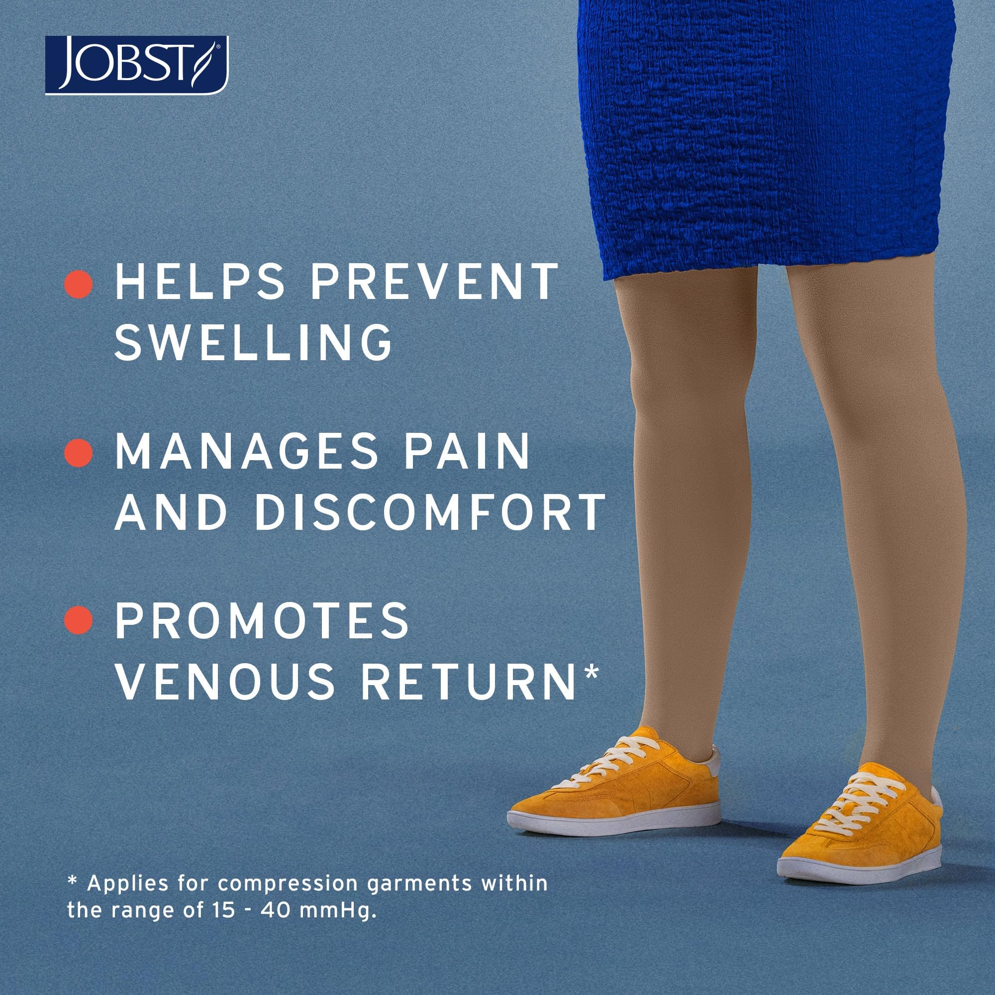 JOBST Relief 30-40 mmHg Waist High Compression Stockings for Women & Men - Medical Grade Pantyhose with Closed Toe for Circulation, Varicose Veins & Swelling Relief - Perfect for Travel, Work & Pregnancy Support