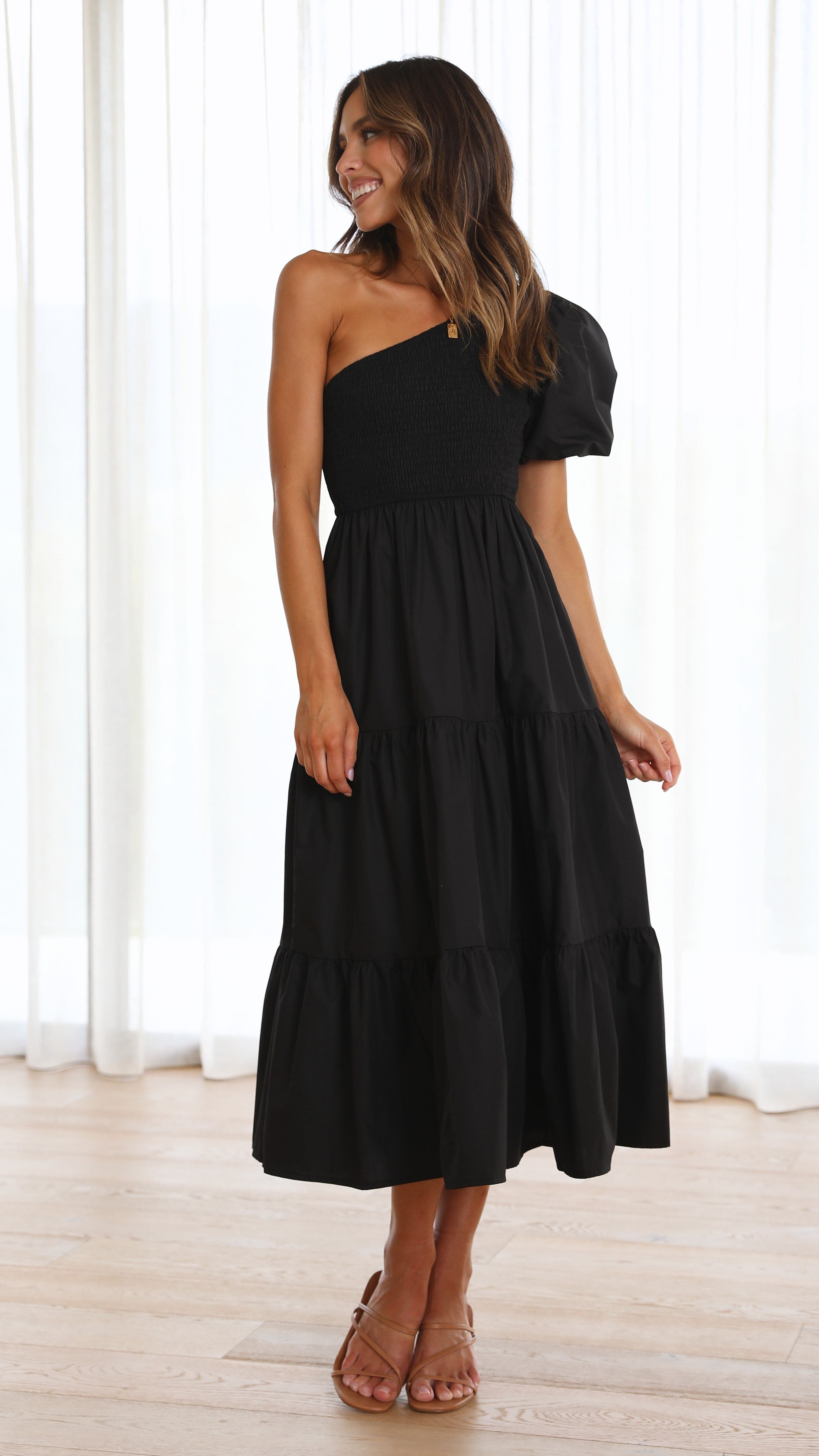 Frankie Maxi Dress for Women - Elegant Black Long Flowy Dress for Summer, Beach, Party & Casual Wear