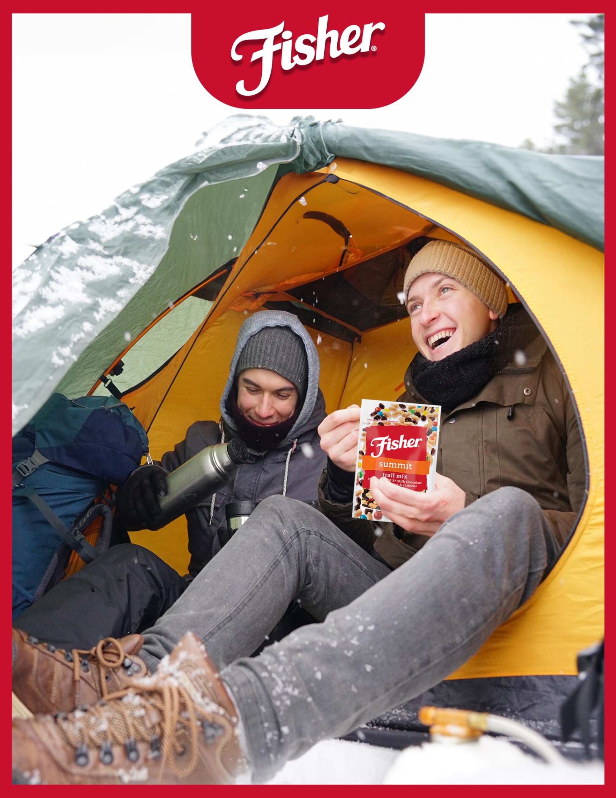 Fisher Snack Summit Trail Mix - 4oz Pack of 6 | Peanuts, Milk Chocolate Candies, Raisins & Cashews | Resealable Pouches | Perfect for Hiking, Camping & Office Snacks