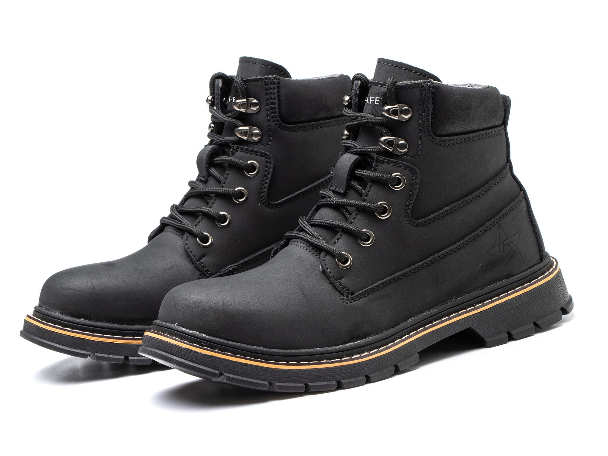 **Men's Waterproof Steel Toe Work Boots - Anti-Slip Safety Shoes for Construction & Outdoor Use - Durable Non-Slip Ankle Boots for Heavy Duty Work & Hiking**