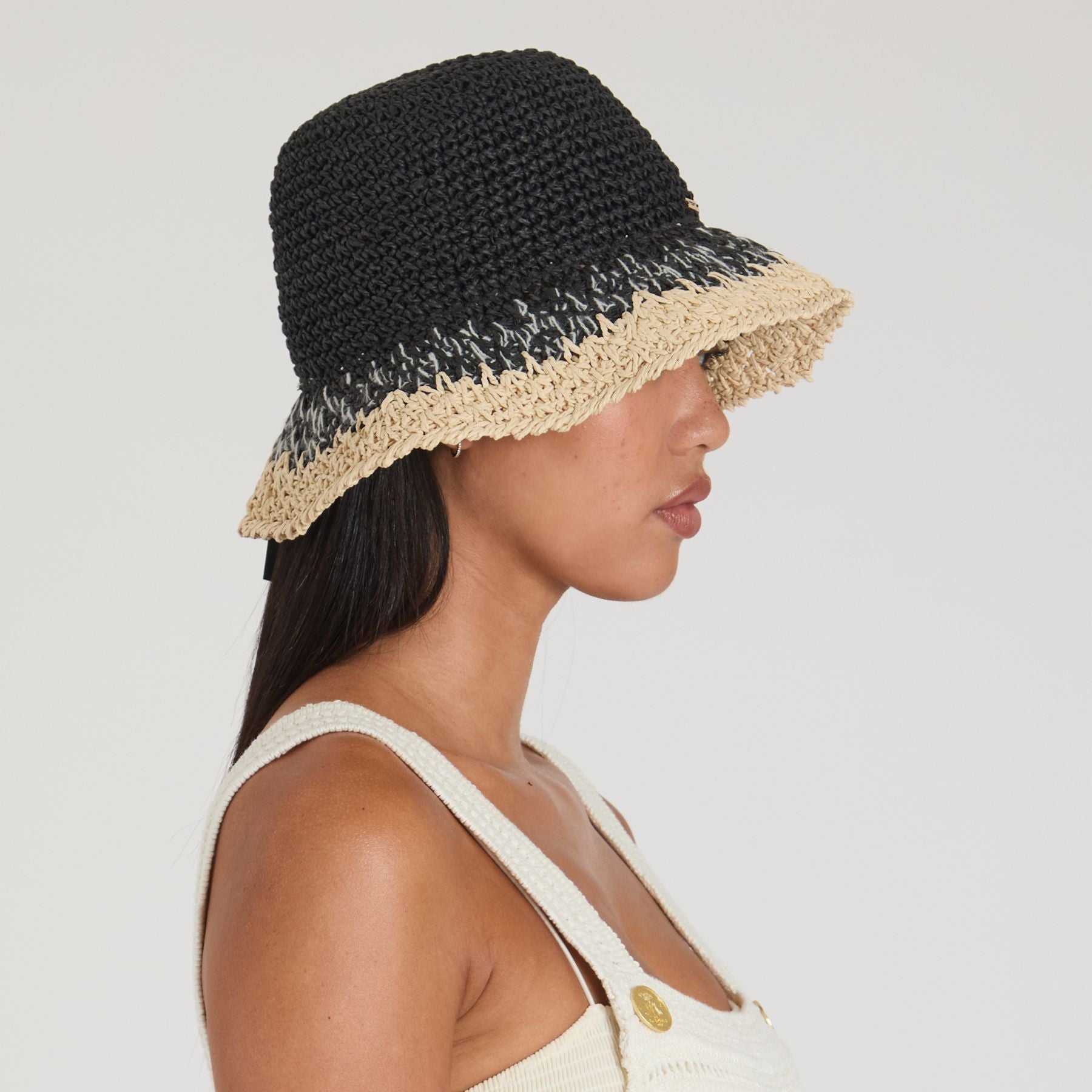 Bailey Crochet Bucket Hat for Women - Summer Beach Boho Sun Hat with Wide Brim - Perfect for Outdoor, Travel, and Vacation