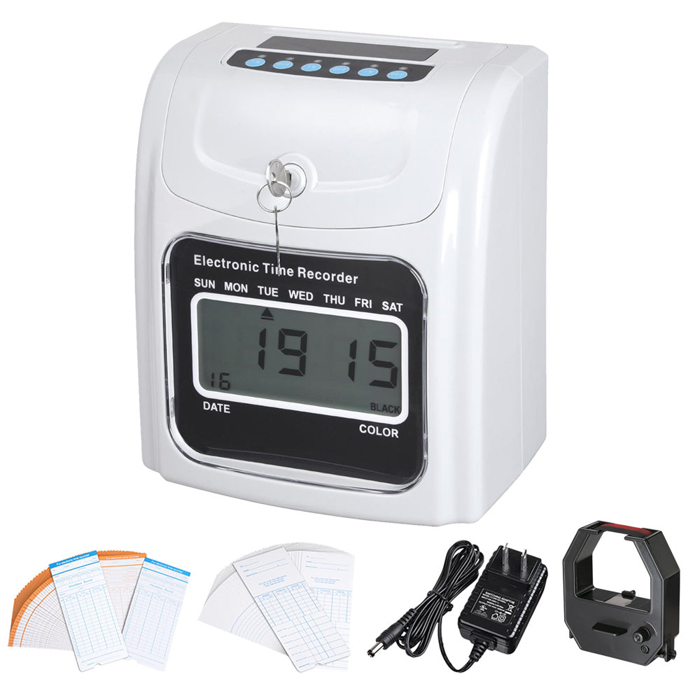 TheLAShop Employee Time Clock Punch - Weekly & Monthly Time Card System with 100 Cards - Perfect for Small Business, Office, and Retail Staff Attendance Tracking