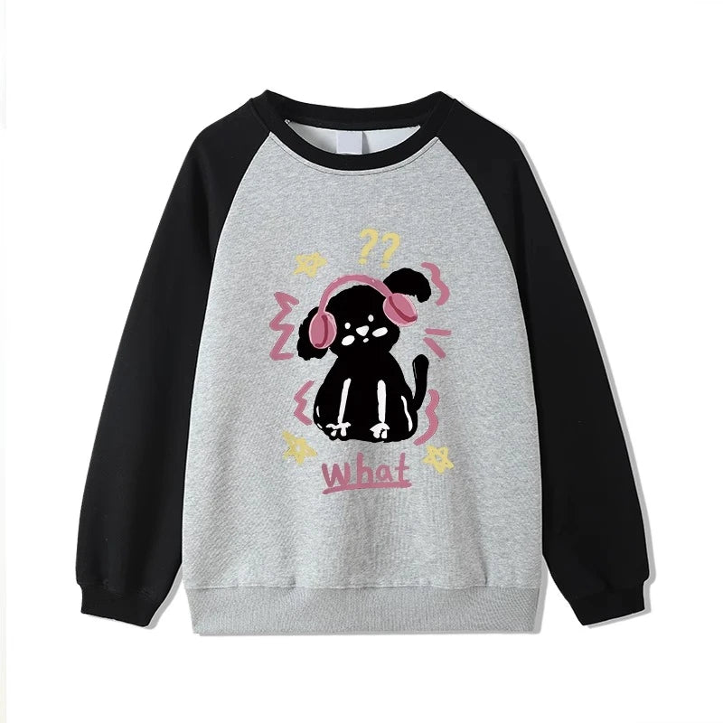 Women's Basic O-Neck Pullover Hoodie - Loose Fit, Cute Chic Print, Casual Fashion Contrast Color for Winter | Cozy & Stylish for Everyday Wear, Outings & Layering
