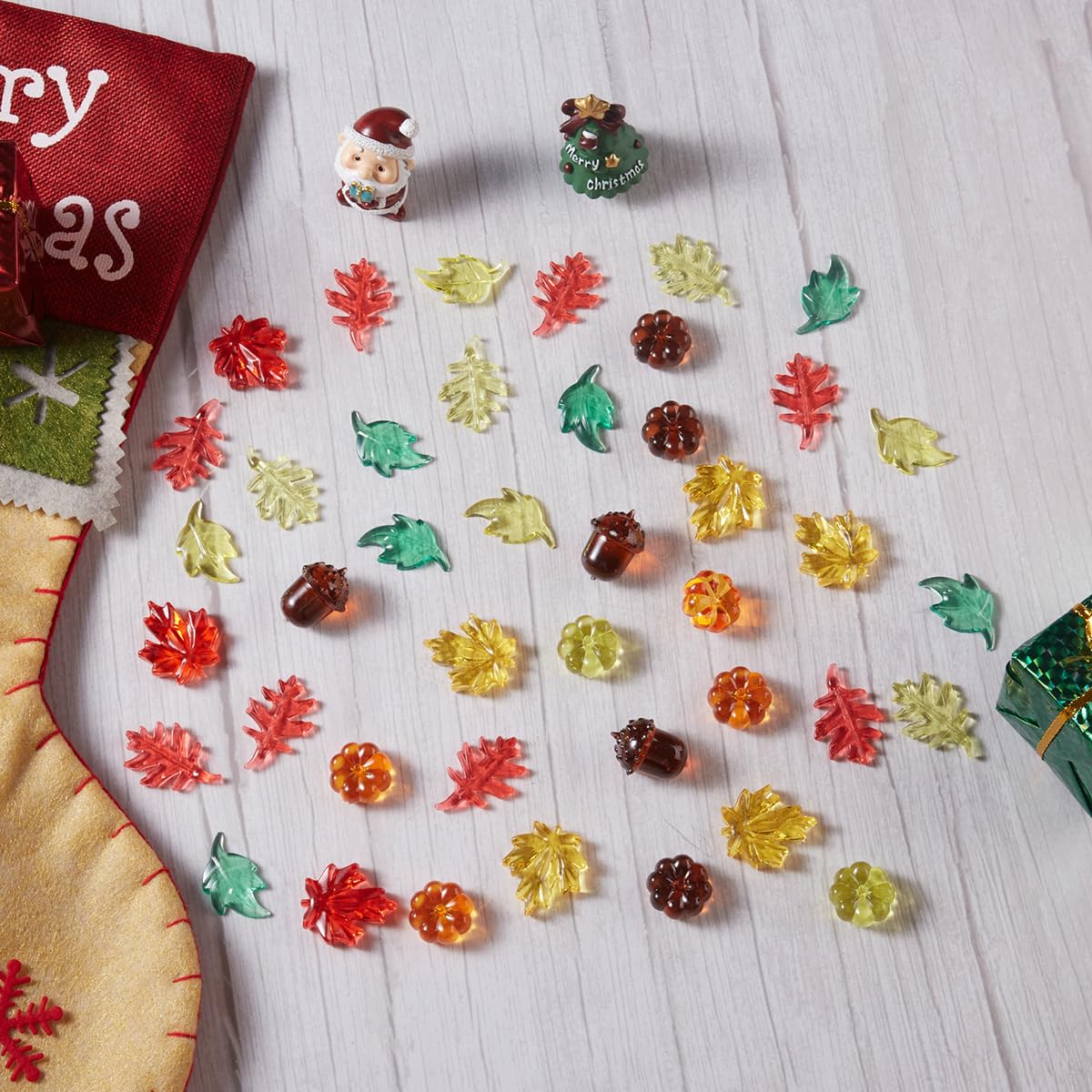 120 Pcs Thanksgiving Acrylic Holiday Gems - Crystal Table Scatter Decorations for Thanksgiving Party, Vase Filler, Centerpiece & Home Decor (Fall Harvest Theme)