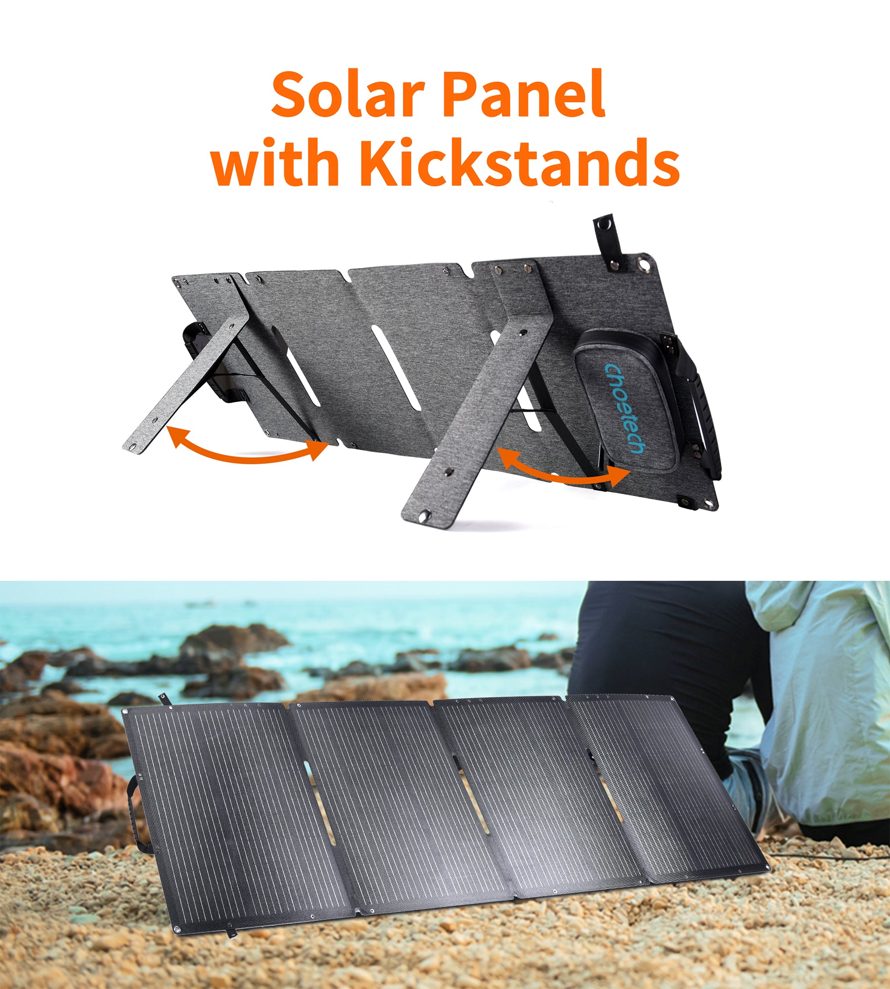 40W Foldable Solar Charger with 23% High Efficiency - Portable Solar Panel for Camping, Hiking, RV & Outdoor Power Supply - Waterproof & Lightweight for Emergency & Off-Grid Use