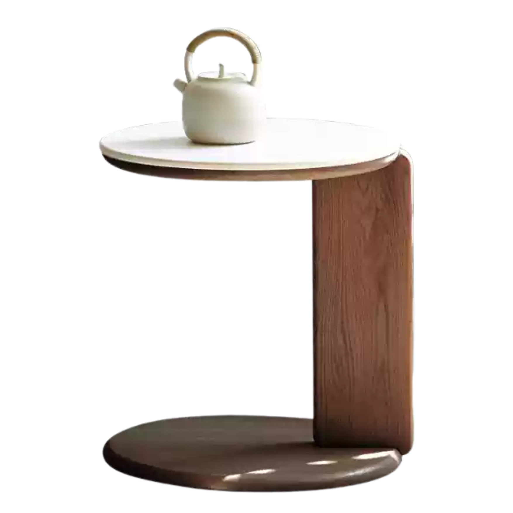 17.7x17.7x18.9 inch / 45x45x48сm / walnut color / Oak slate coffee table (ivory white)