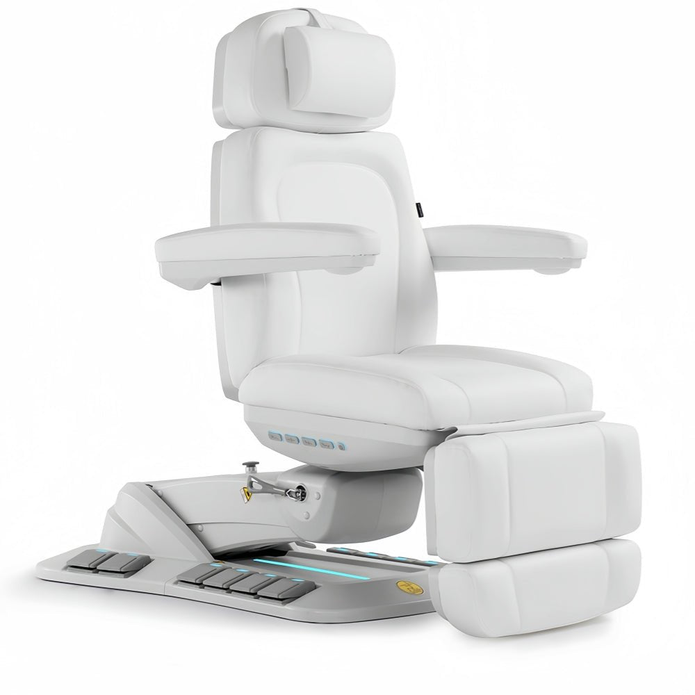 SilverFox 2246EBN Electric 4-Motor Professional Facial Bed with Memory Function - Adjustable Esthetician Chair for Spa & Salon Treatments, Includes Hand Remote, Paper Holder & Foot Cover Package - Perfect for Facials, Massage & Skin Care Procedures