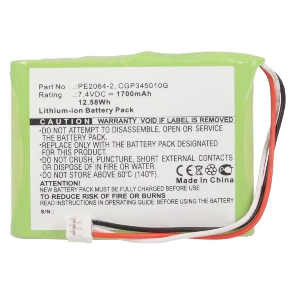 Synergy Digital Replacement Battery for Q-Sonic X-Dream-Player - 7.4V 1700mAh Li-ion High Capacity Battery Compatible with Q-Sonic PE2064-2 - Perfect for Multimedia Players, Portable Audio Devices & Home Entertainment Systems