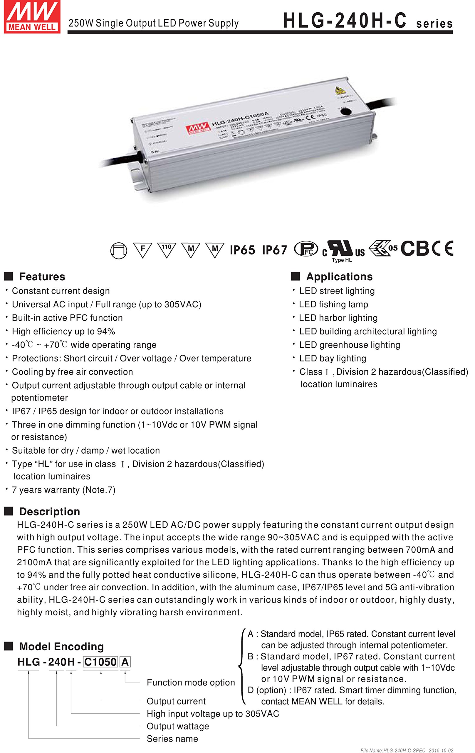 249.9W LED Power Supply 178-357V 700mA IP67 Constant Current 3-in-1 Dimming - Waterproof Driver for Outdoor Landscape Lighting & Signage