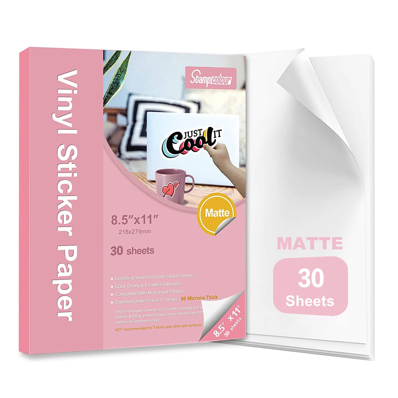 Premium Printable Vinyl Sticker Paper 8.5