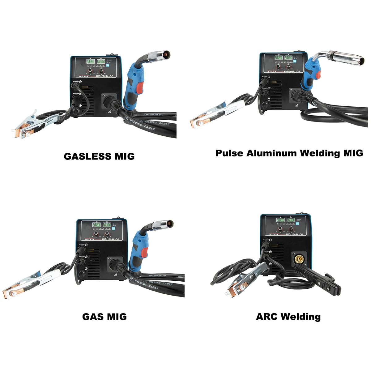 200A 110V/220V S7 Multiprocess MIG Welder - 4-in-1 Welding Machine for Flux Core, MIG, Lift TIG & Stick ARC | Portable Welder for Home DIY, Automotive Repair & Metal Fabrication