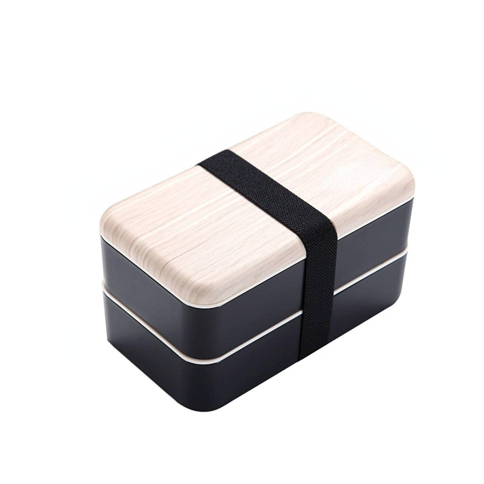 SAXTZDS Double Layer Bento Lunch Box with Compartments - Microwave Safe Plastic Food Container for Adults & Students - Ideal for Office, School, Picnics & Meal Prep