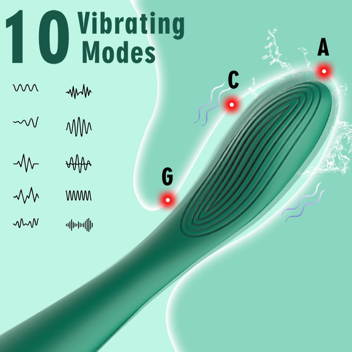 Premium Women's Sex Toys - 10-Speed Clitoral & G-Spot Vibrator with Nipple Stimulator | Waterproof Bullet Vibrator for Couples | Perfect for Solo Play, Foreplay & Partnered Intimacy (Green)