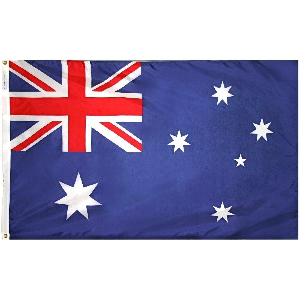 5x8 Feet Australia Nylon Flag - Heavy Duty All Weather Outdoor Australian Flag with Brass Grommets - Perfect for Backyards, Sporting Events & National Celebrations