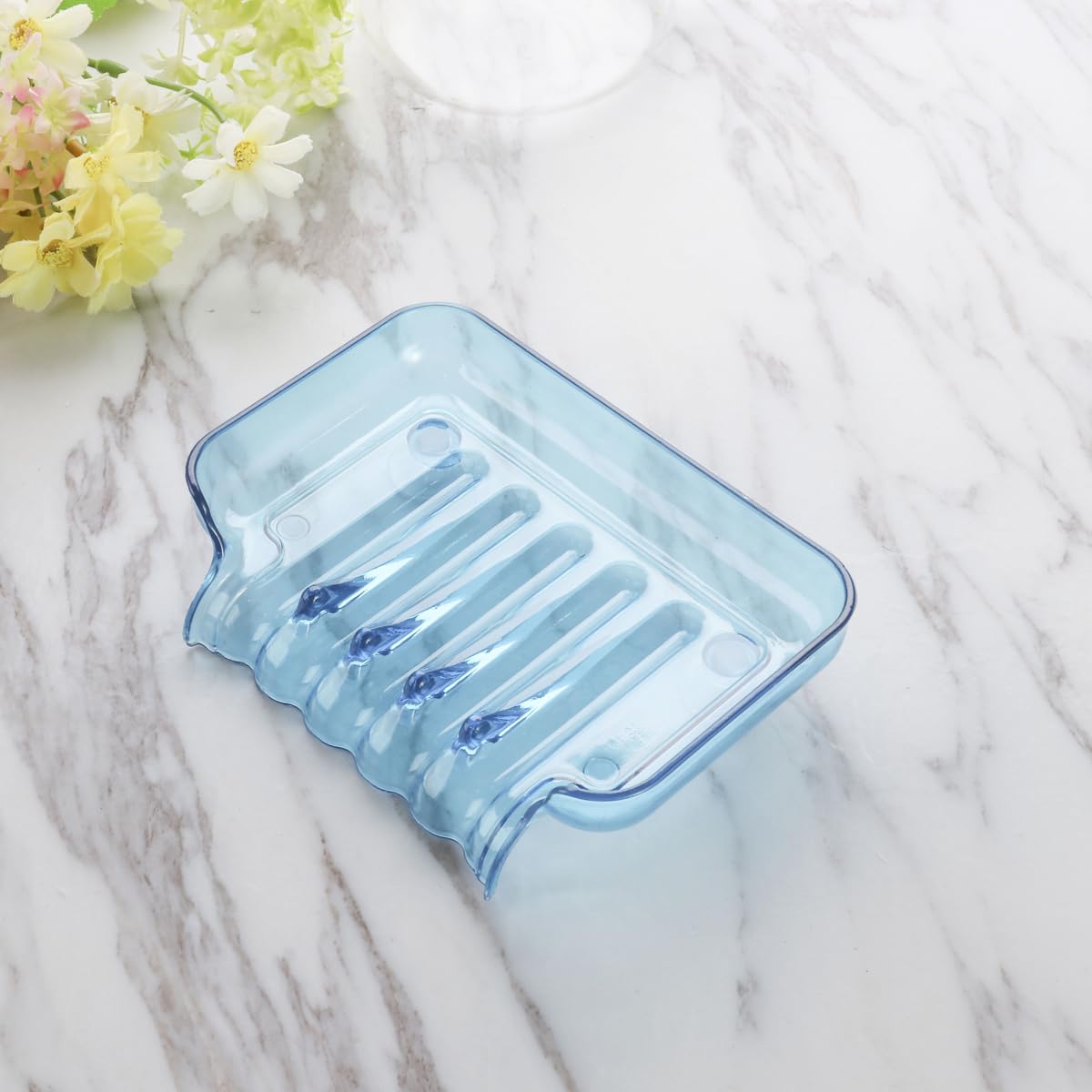 Shower Soap Holder with Suction Cup - Drainable Soap Storage Case, Soap Tray & Sponge Organizer for Bathroom - Perfect for Shower, Bathtub, and Kitchen Sink