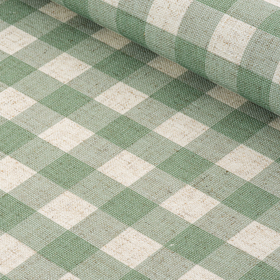 Premium Linen Check Wallpaper - Forest Green Textured Wall Covering for Living Room, Bedroom & Home Decor