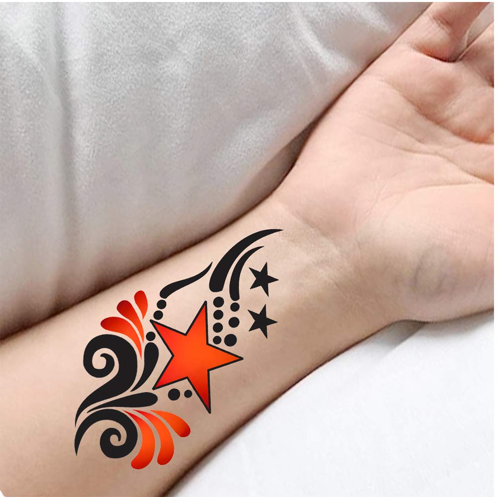 Voorkoms® Star with Wings Temporary Tattoo - Waterproof Fake Tattoos for Men & Women - Perfect for Parties, Halloween & Cosplay