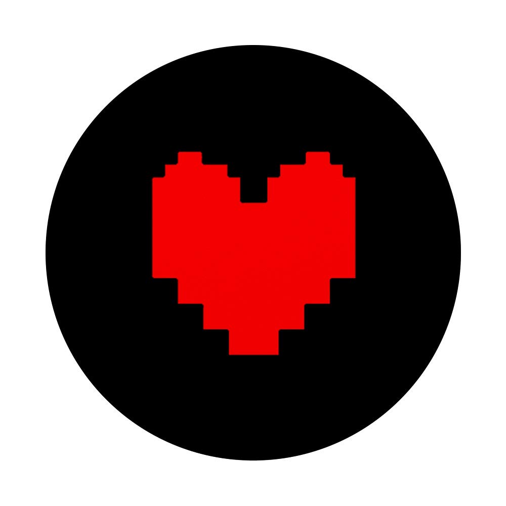 Pixel Red Heart Pop Socket - Swappable Phone Grip for iPhone, Samsung & Tablets | Valentine's Gift, Everyday Phone Accessory for Secure Holding & Selfies