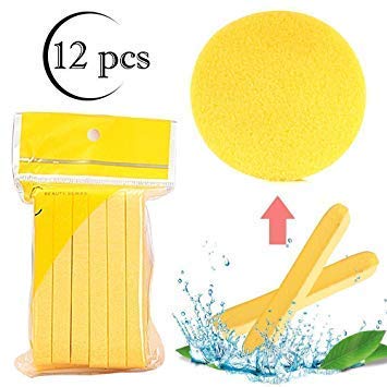 **Soft Facial Cleansing Sponge Pads - 12 Pack, Gentle Exfoliating Wash Puff for Deep Cleaning & Makeup Removal - Perfect for Daily Skincare Routine & Travel**