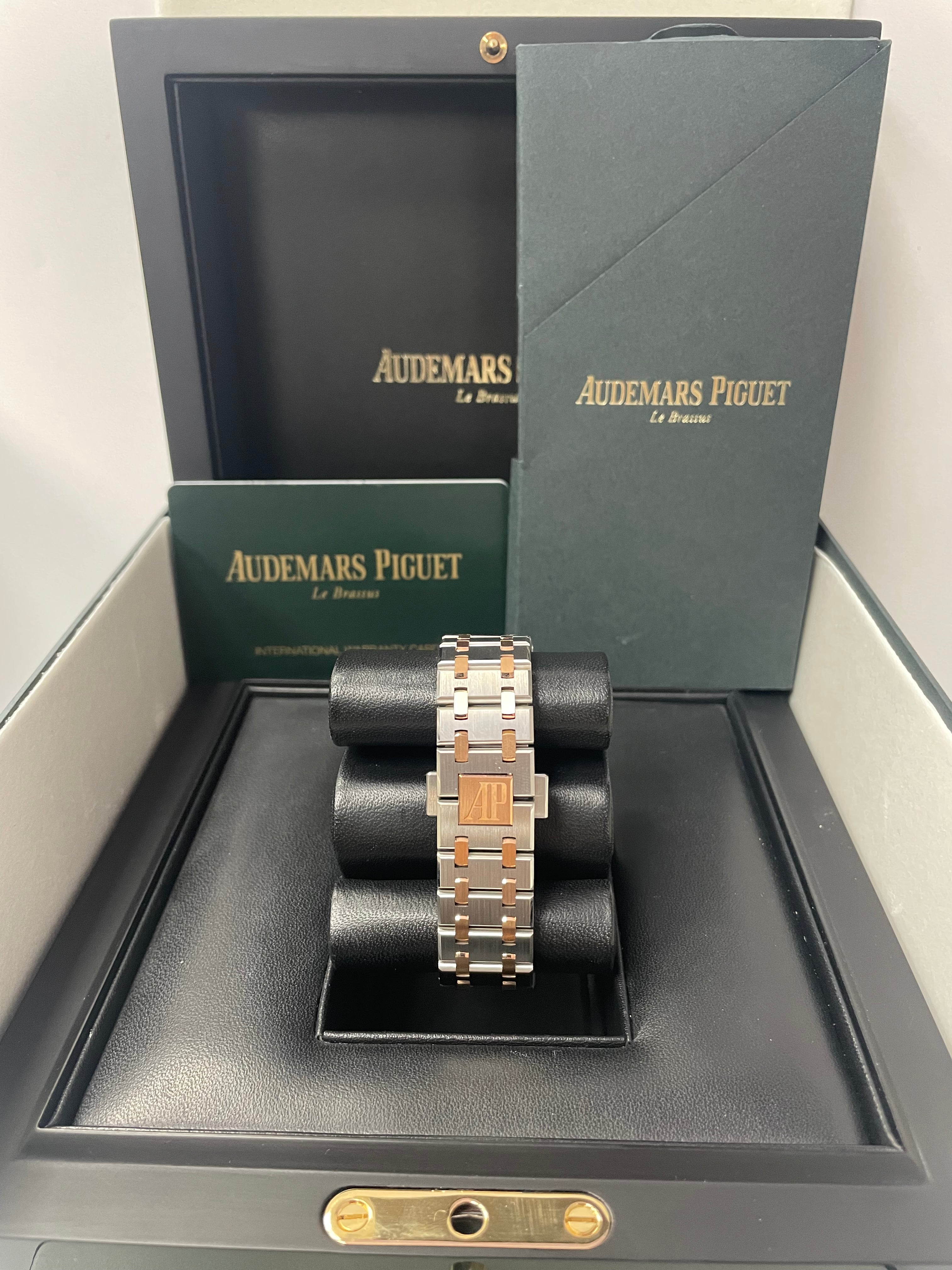 Audemars Piguet Royal Oak 37mm Self-Winding Ladies Watch - Rose Gold & Steel Case, White Dial (Ref#15450SR.OO.1256SR.01) | Luxury Women's Watch for Business, Gala & Special Occasions