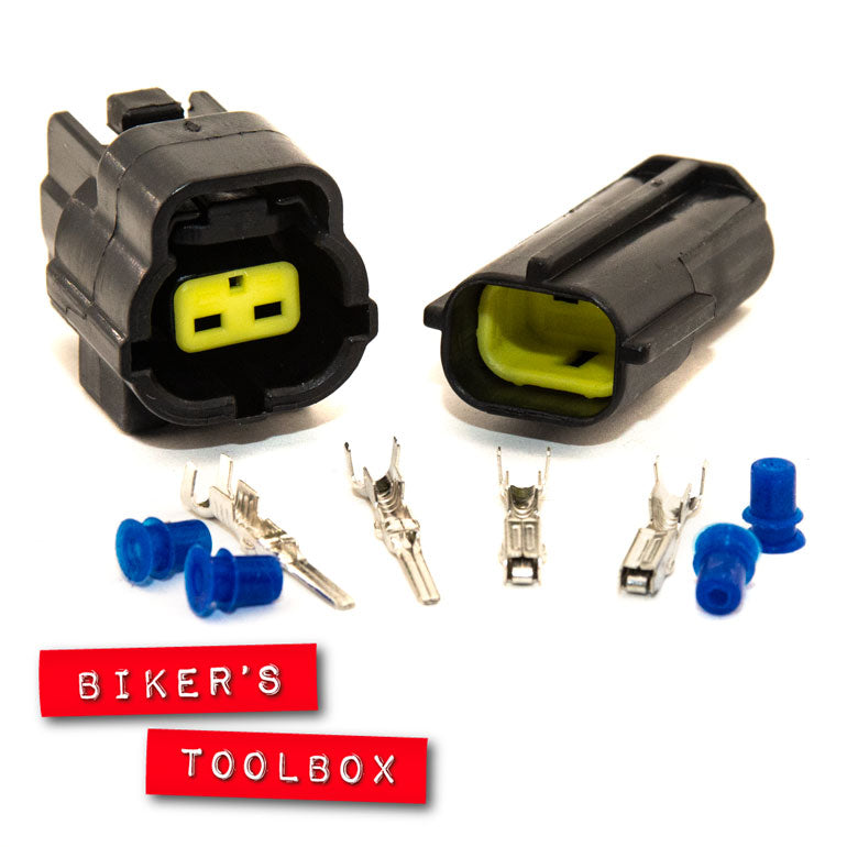 2 Way AMP Econoseal J Series Waterproof Electrical Connectors - Ideal for Automotive, Marine & Outdoor Wiring Applications