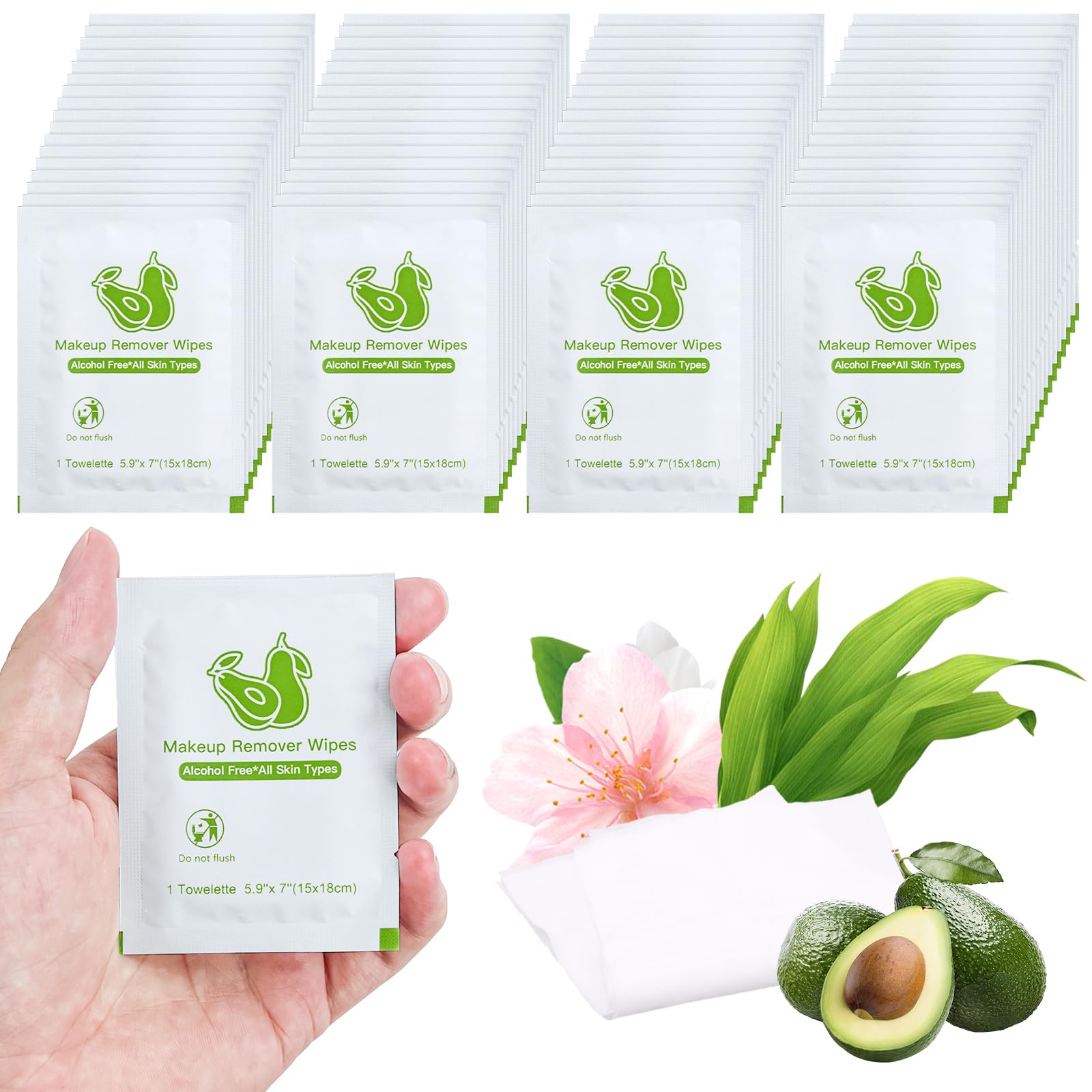 Gentle Makeup Remover Wipes Bulk 200 Count - Individually Wrapped Facial Cleansing Wipes for Mascara & Lipstick Removal | Travel-Friendly, Hypoallergenic | Perfect for Hotels, Gym, and On-the-Go Use