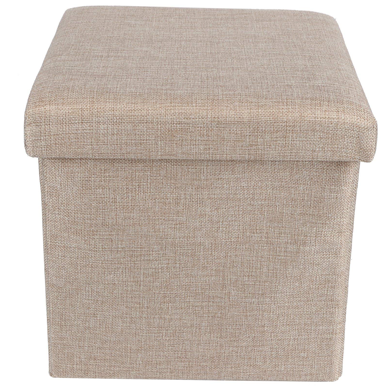 Multifunctional Foldable Storage Stool - Space Saving Footrest Ottoman with Storage Box for Living Room, Bedroom & Office - Perfect for Small Spaces, Home Organization & Extra Seating