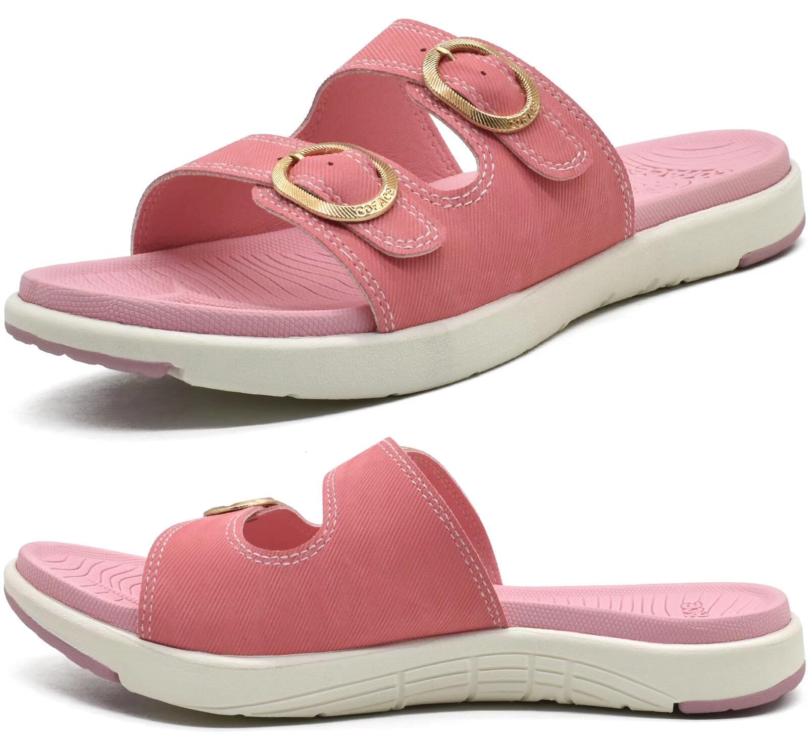 **COFACE Women's Orthotic Slides - Comfortable Plantar Fasciitis Arch Support Sandals for Ladies - Adjustable Straps & Soft Cushion - Perfect for Yoga, Home, and Post-Workout Relaxation**