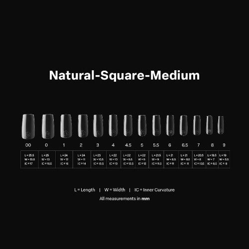 Apres Gel X Tips 2.0 - 600pc Natural Medium Square Nail Extensions for Salon & DIY Manicure - Perfect for Acrylic Nails, Gel Polish & Nail Art