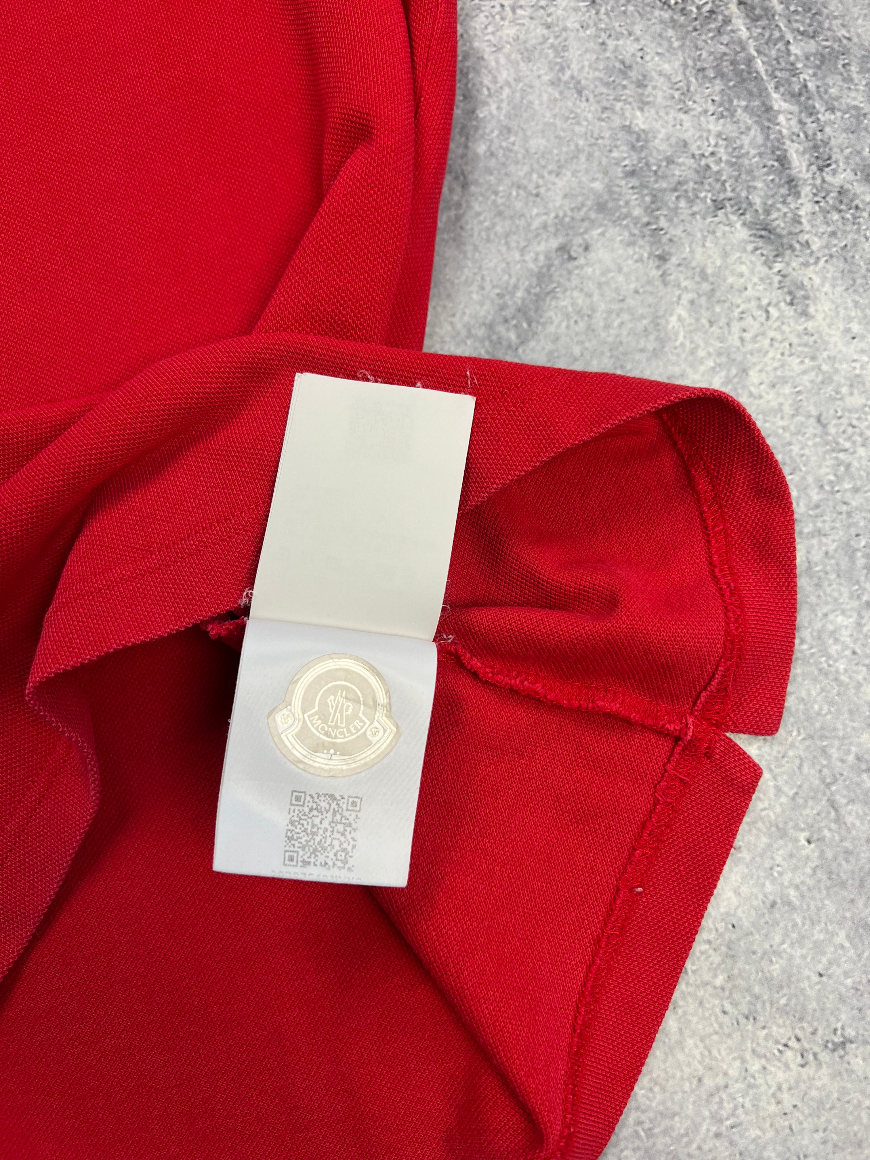 Moncler Red Polo Shirt for Men - Premium Cotton Short Sleeve Casual Top - Perfect for Golf, Summer Outfits & Business Casual Wear