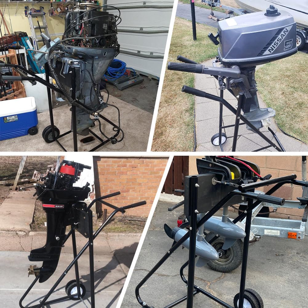 Heavy Duty Outboard Boat Motor Cart Stand - 315 LBS Capacity, Carrier Dolly for Easy Storage & Transport | Perfect for Marine, Fishing & Boat Maintenance