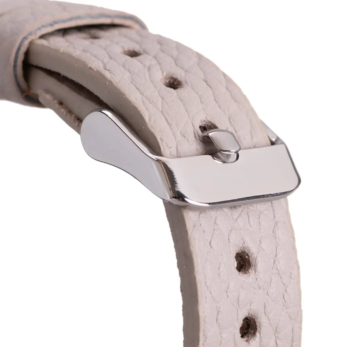 Slim Beige Leather Apple Watch Band with Silver Rivet - Stylish & Comfortable Replacement Strap for Work, Gym & Everyday Wear