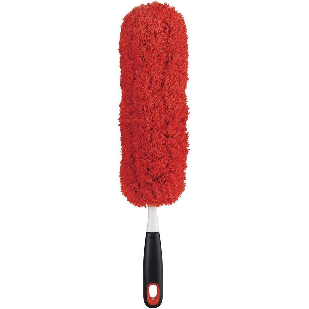 OXO Microfiber Hand Duster - Red | Premium Dusting Tool for Home Cleaning | Perfect for Furniture, Electronics & Hard-to-Reach Areas
