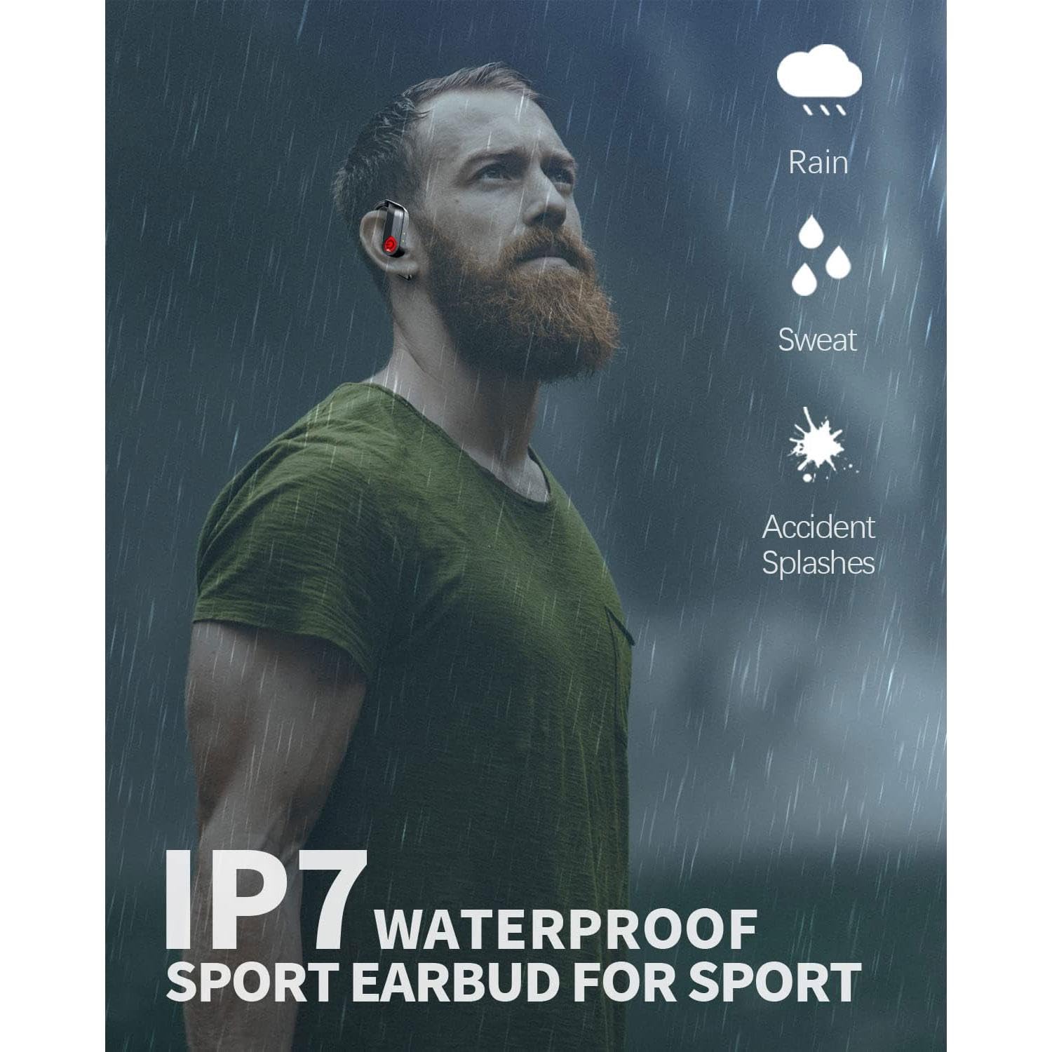 Wireless Bluetooth Earbuds with Ear Hooks - TWS Stereo Headphones with Charging Case, Noise Cancelling Mic - Compatible with Motorola Moto G Power 5G (2025)/Moto G 5G (2025) - Perfect for Running, Workouts & Hands-Free Calls