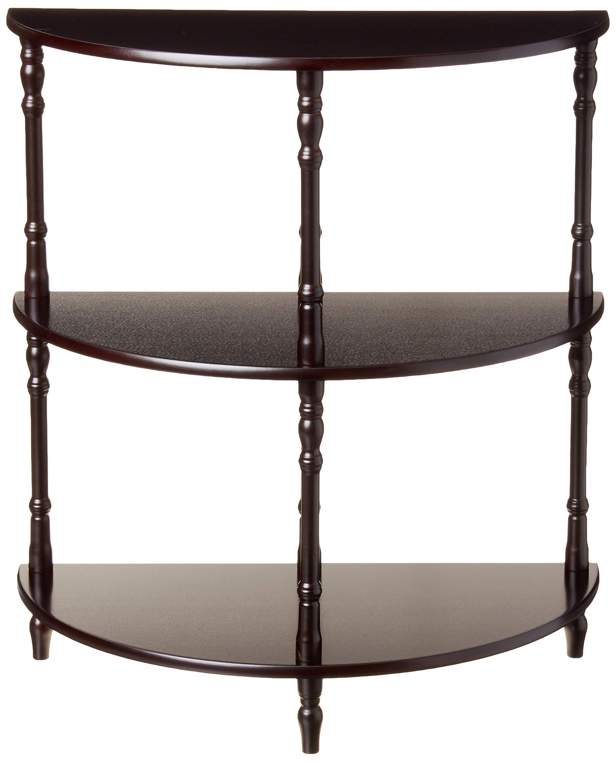 Frenchi Home Furnishing Wooden 3-Tier Crescent Hall Table - Half Moon Console Table with Storage Shelf | Perfect for Entryway, Living Room & Bedroom Decor
