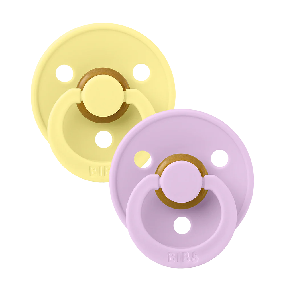 BIBS Colour Pacifier 2 Pack - BPA-Free Baby Soother for Newborns & Infants - Perfect for Daycare, Travel & Sleep Comfort