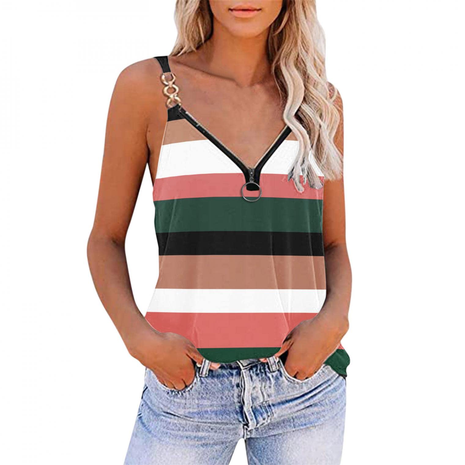 FABIURT Women's Summer Tank Tops - Trendy Loose Fit Cami Tops, Casual Sleeveless Blouse for Women (Black) | Perfect for Beach Outings, Vacation Wear & Everyday Casual Style