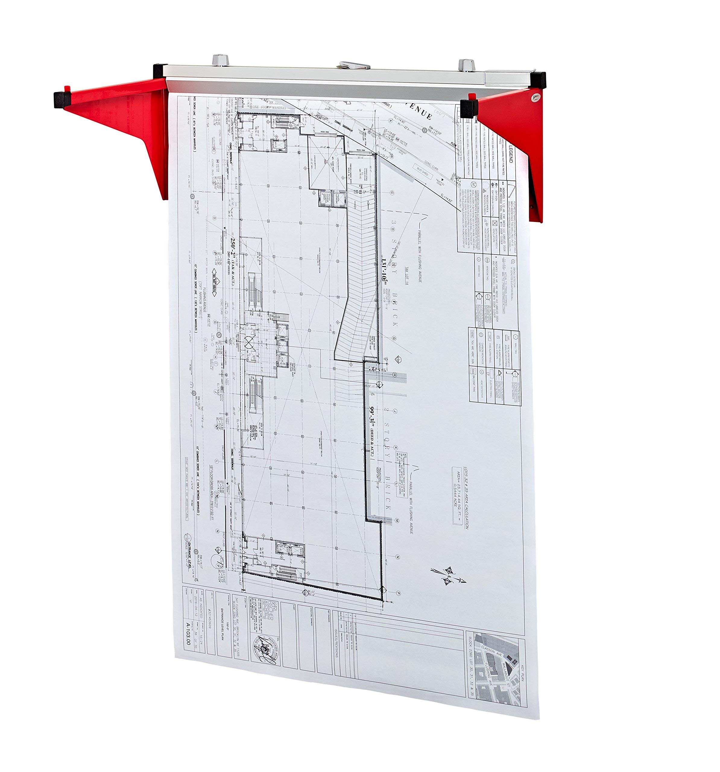 Adir Blueprint Wall Rack - Heavy Duty Blueprint Organizer & Construction Plan Holder - Wall Mounted Poster Display, Map Rack for Office, Home, Workshop - Perfect for Architects, Engineers, Contractors (Without Clamps)