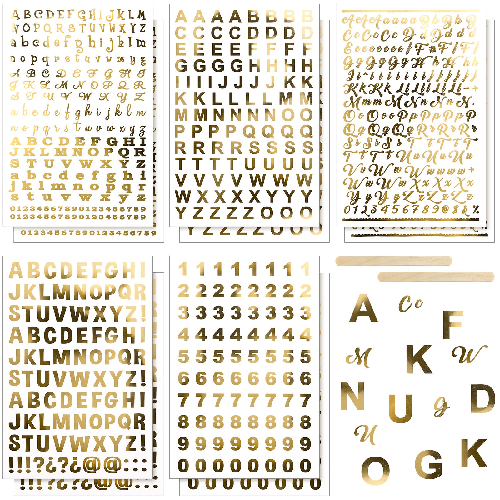 10 Sheets Mini Gold Alphabet & Number Stickers - 1000+ Pcs Small Letter Stickers for Scrapbooking, Wedding Invitations, Journals, Planners, Postcards & DIY Crafts - Perfect for Office Supplies, Labeling & Creative Projects