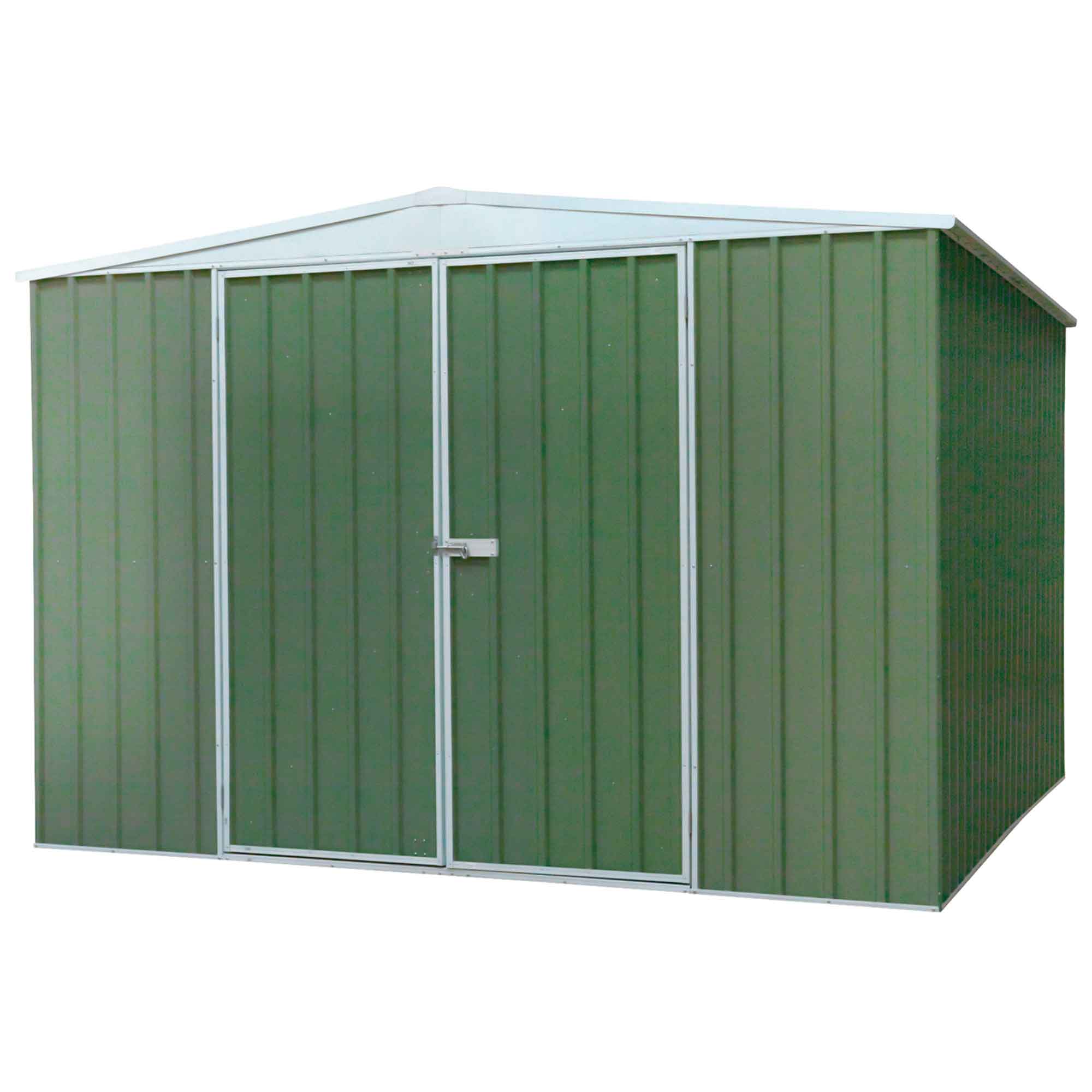 10x10ft Galvanized Steel Outdoor Storage Shed with Apex Roof - Heavy Duty Garden Shed for Backyard, Patio & Lawn Equipment Storage (Green, Model DG116) | Weather-Resistant Metal Shed for Tools, Bikes & Seasonal Items