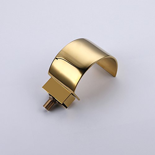 Elegant Waterfall Double Handle Widespread Bathroom Sink Faucet with Arc Spout - Gold Finish for Modern Bathroom & Vanity Decor | Perfect for Master Bath, Guest Bath, and Luxury Home Renovation