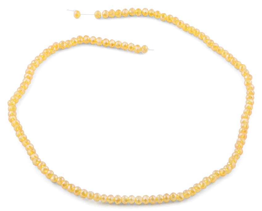 4mm Light Orange Faceted Rondelle Crystal Beads for Jewelry Making - DIY Bracelets, Necklaces & Earrings - Sparkling Czech Glass Beads for Crafting & Fashion Accessories
