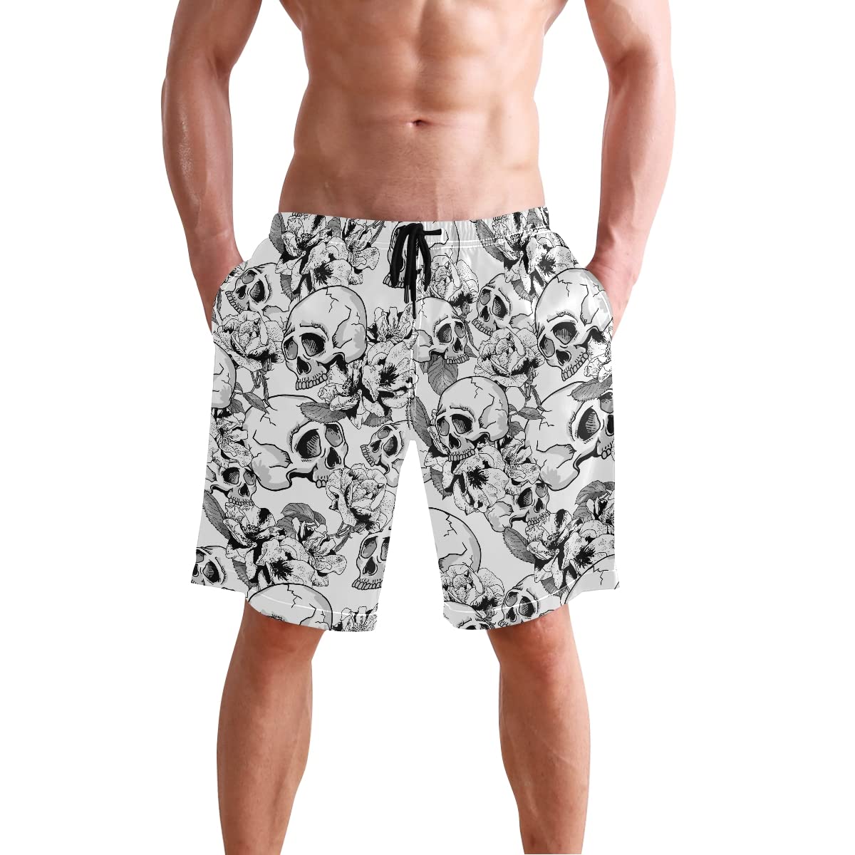 Women's Skull Flower Print Tankini Swimsuits - Sexy Two-Piece Bathing Suit with Creative Design, Size S (2020156) | Perfect for Beach Vacations, Pool Parties & Summer Getaways
